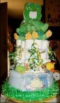 frog diaper cake