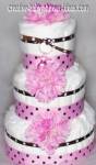 pink polka dot princess diaper cake