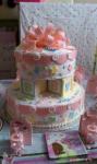 pink button and stars shower cake