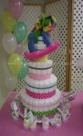 colorful rocking horse diaper cake