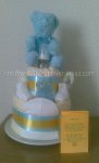 blue bear diaper cake with poem