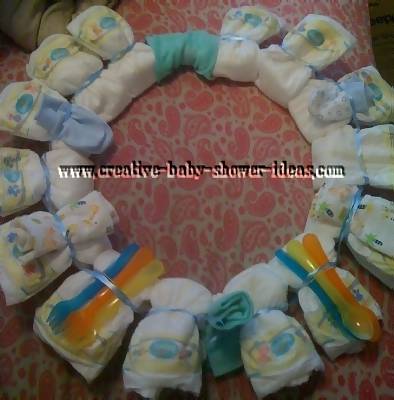 baby boy diaper wreath