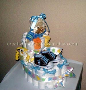 baby bootie diaper cake