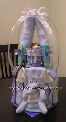 elephant baby basket centerpiece