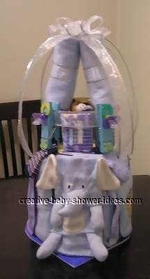 elephant baby basket centerpiece