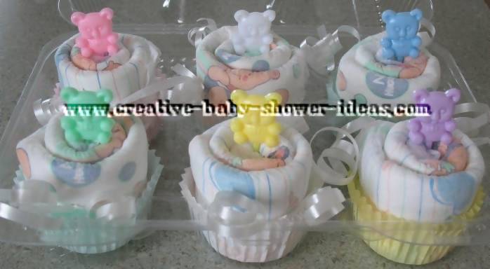 diaper cupcakes for baby showers