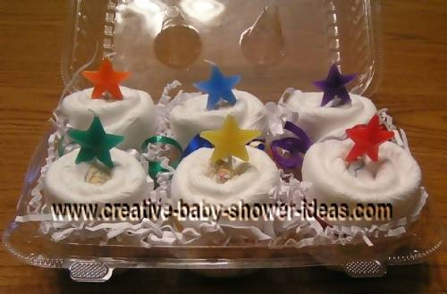 baby diaper cupcakes