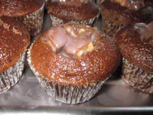 filled snickers baby shower cupcakes