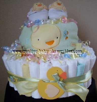 soft ducks diaper cake