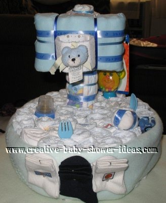 blue basketball hoop diaper cake