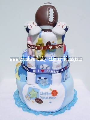 littel champ football diaper cake