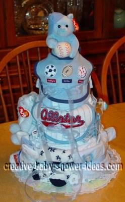 all star baseball diaper cake