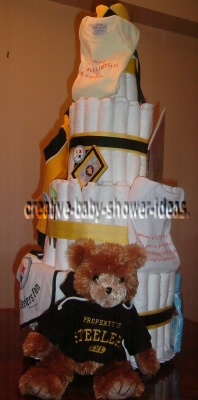 pittsburgh steelers baby shower diaper cake