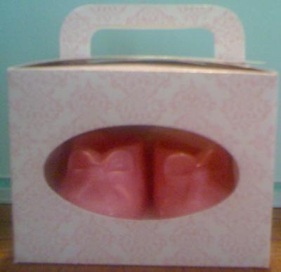 boxed candy baby bootie favors