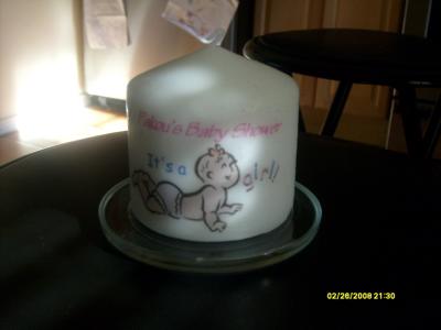 its a girl baby shower candle
