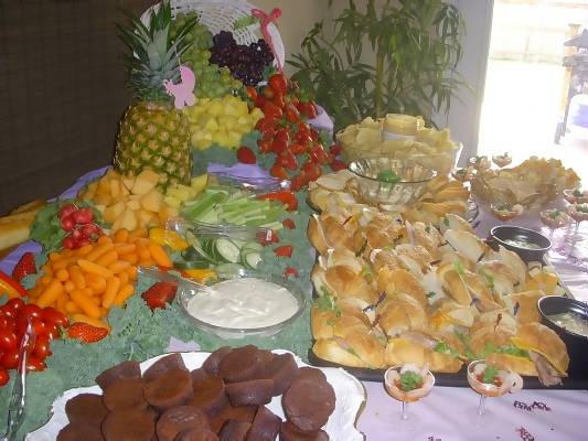 baby shower food table I did go a little steep on the cake