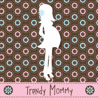napkins with polka dots and white silhouette of pregnant mommy