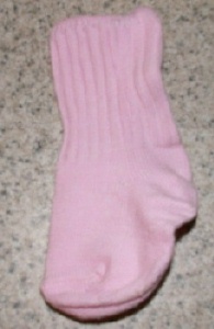 sock rose laying flat