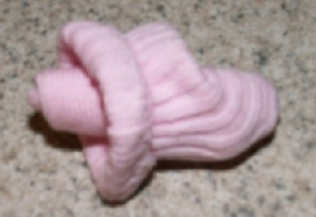 side view of baby sock rose