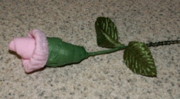 attach the leaves to your rose
