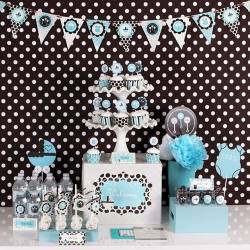 blue and black printable baby shower supplies