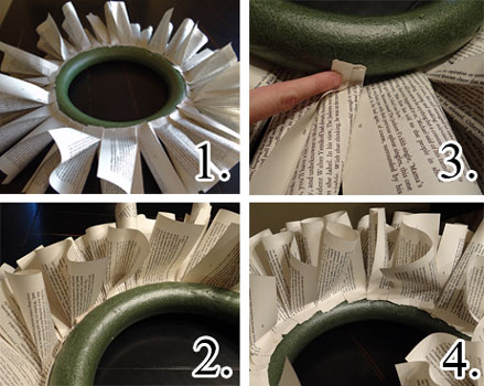 steps on how to make a book wreath