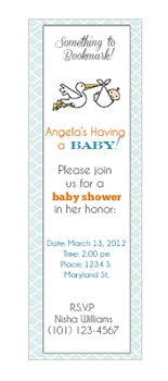 bookmark baby shower invitation