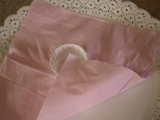 fold bottom of kleenex tissue up