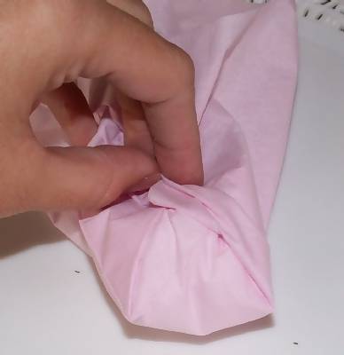 fold the rest of the kleenex tissue paper in