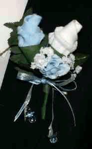 baby sock boutonniere