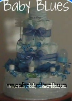 blue bows boy diaper cake