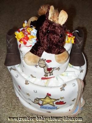 little buckaroo blanket diaper cake