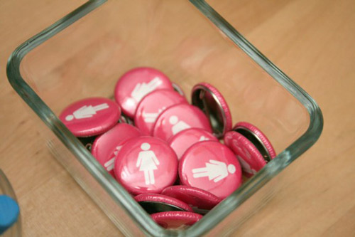 pink and blue girl/boy symbol buttons
