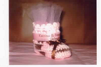 Pink Crocheted Baby Booties