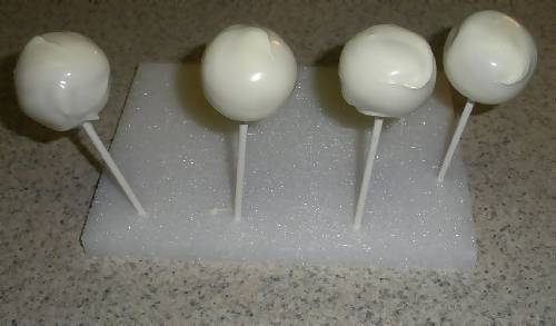 white chocolate covered cake pops