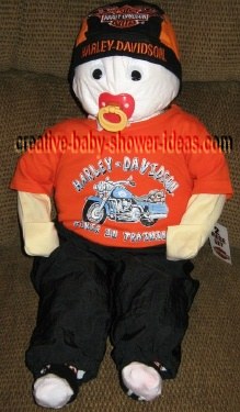 diaper baby in harley outfit