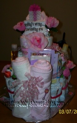 pink attitude diaper cake