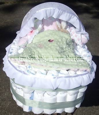 how to make a baby carriage diaper cake