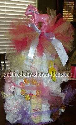 my little pony horse diaper cake