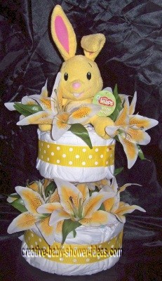 leapster bunny diaper cake