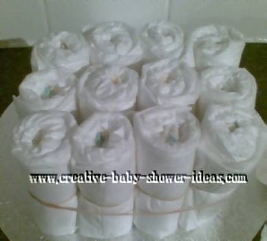 bottom layer of diaper cake craft