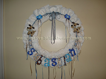 blue letters dog diaper wreath