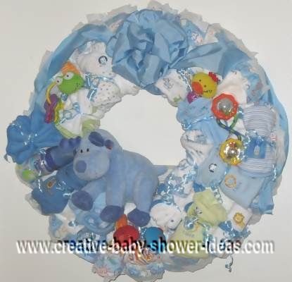 blue deer diaper wreath