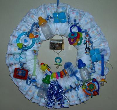 diaper wreath for baby shower