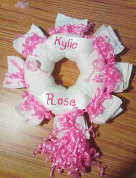 diaper wreath for girl