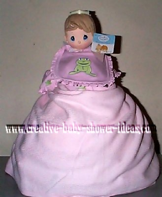 pink doll diaper cake craft