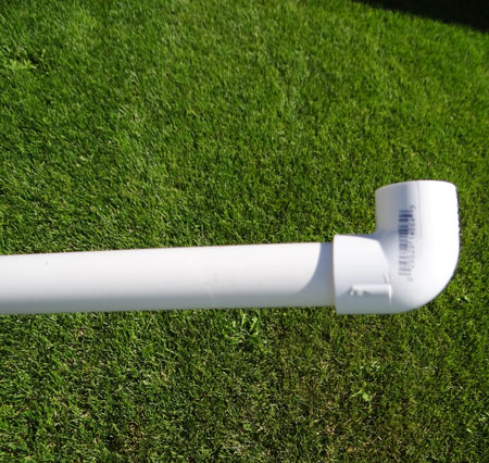 elbow connector placed on side pvc pipe