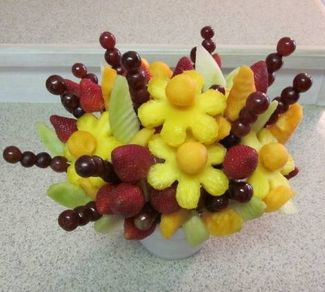 melon spears fruit bouquet