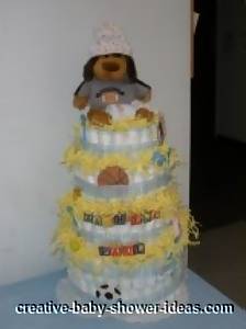 sports bear football diaper cakes