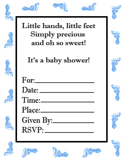 baby boy footprint invitations